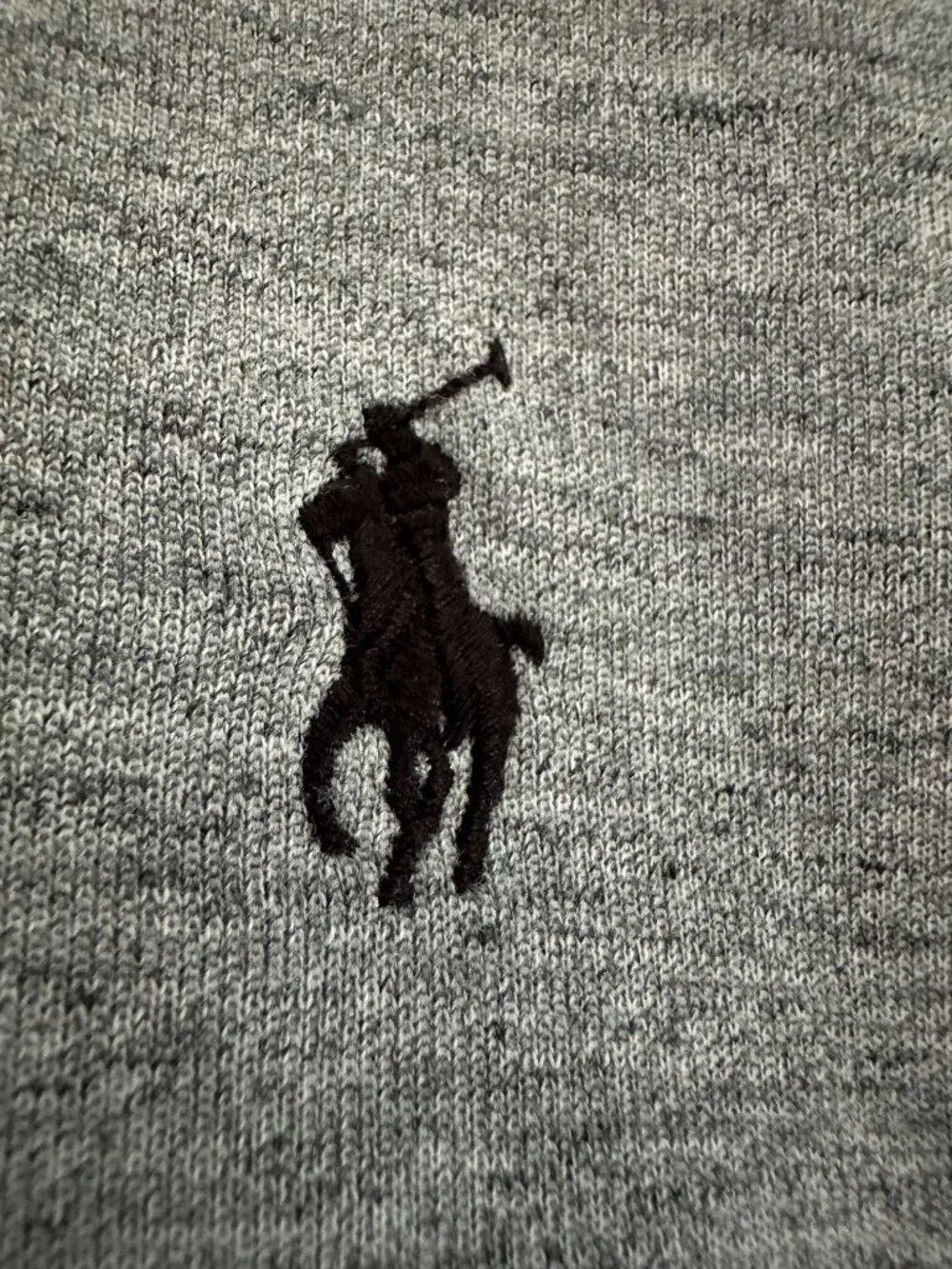 Polo Ralph Lauren Men's Heather Gray Fleece Pullover Hoodie M Black Pony Logo